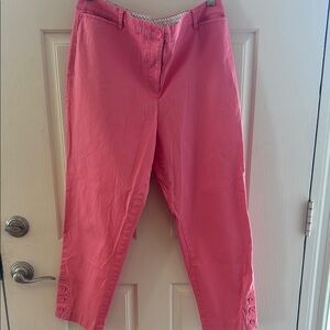 Talbots Perfect Crop - Pink Cropped Pants, Size 14